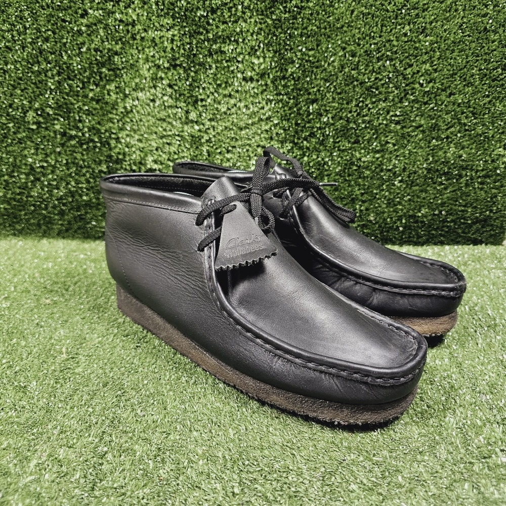 Clark's Original Wallabee Black Leather Lace Up Ankle Boots Mens Size 11
